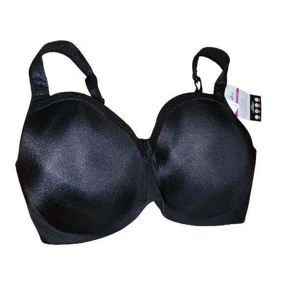 Playtex‎ Secrets NWT Black 4 Way Support Underwire 40DDD Bra Balconette - Picture 1 of 9